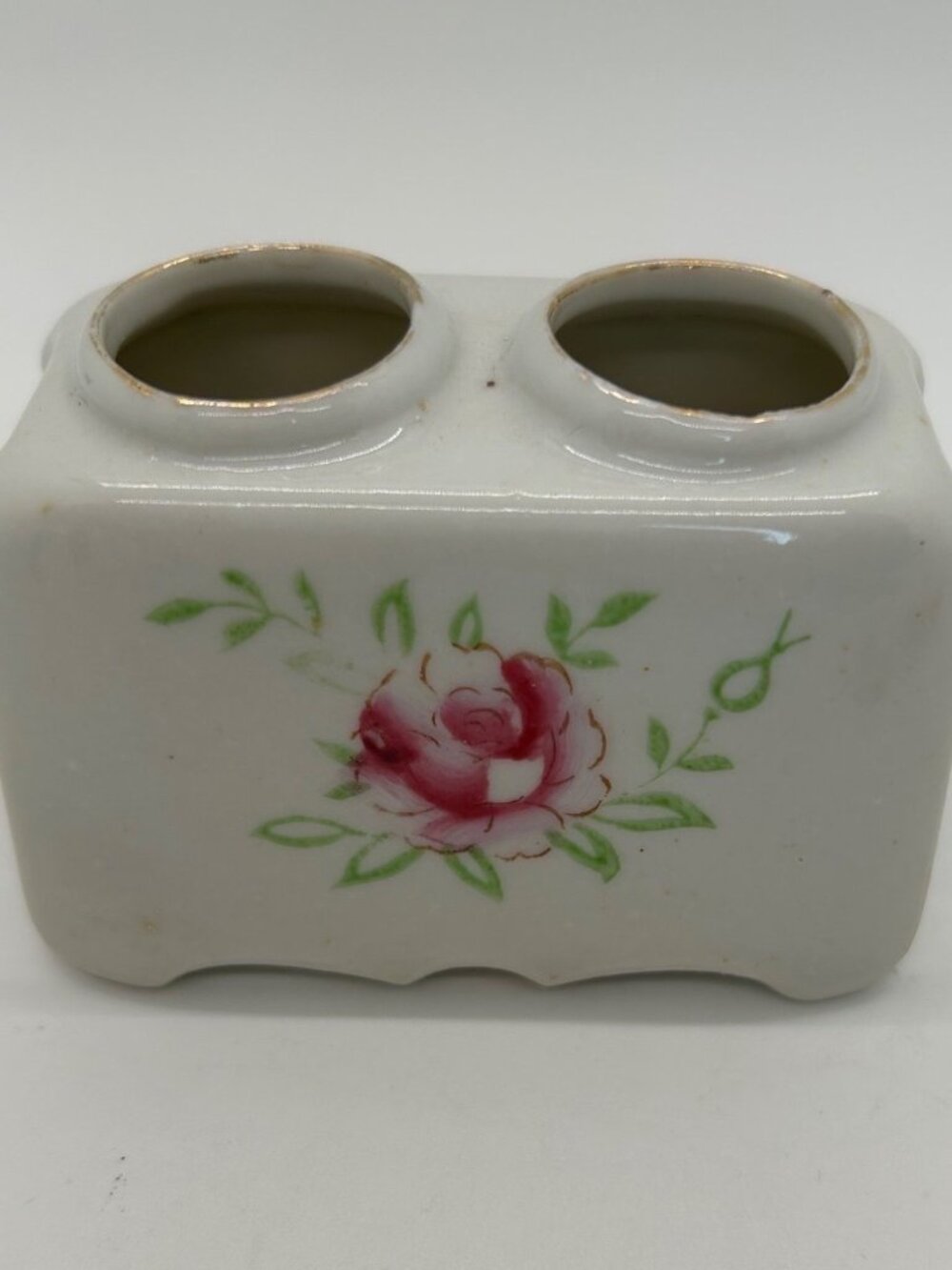 Vintage Ceramic Cat Salt & Pepper Shakers Nodders Floral Base Orange & White - Picture 10 of 16